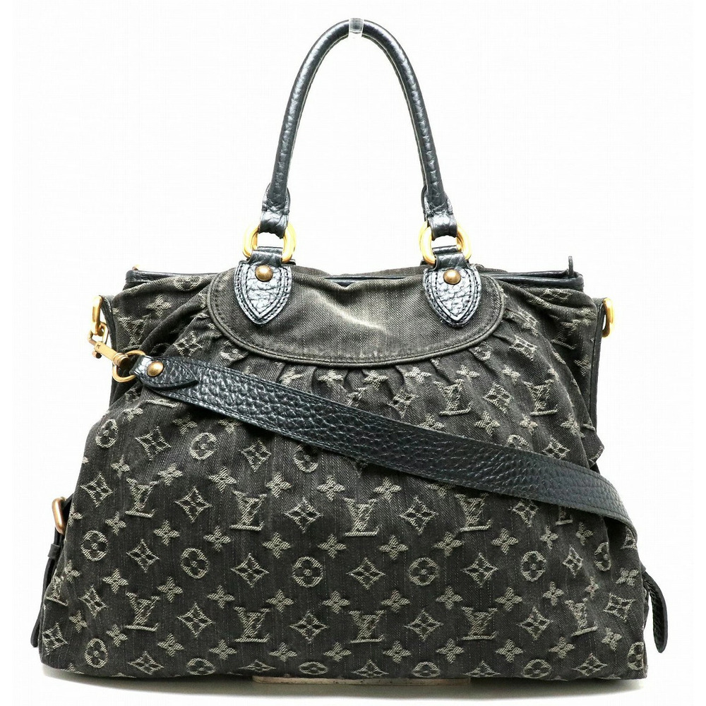 Louis Vuitton Monogram Denim Neo Cabby Shoulder Bag Handbag Noir Black